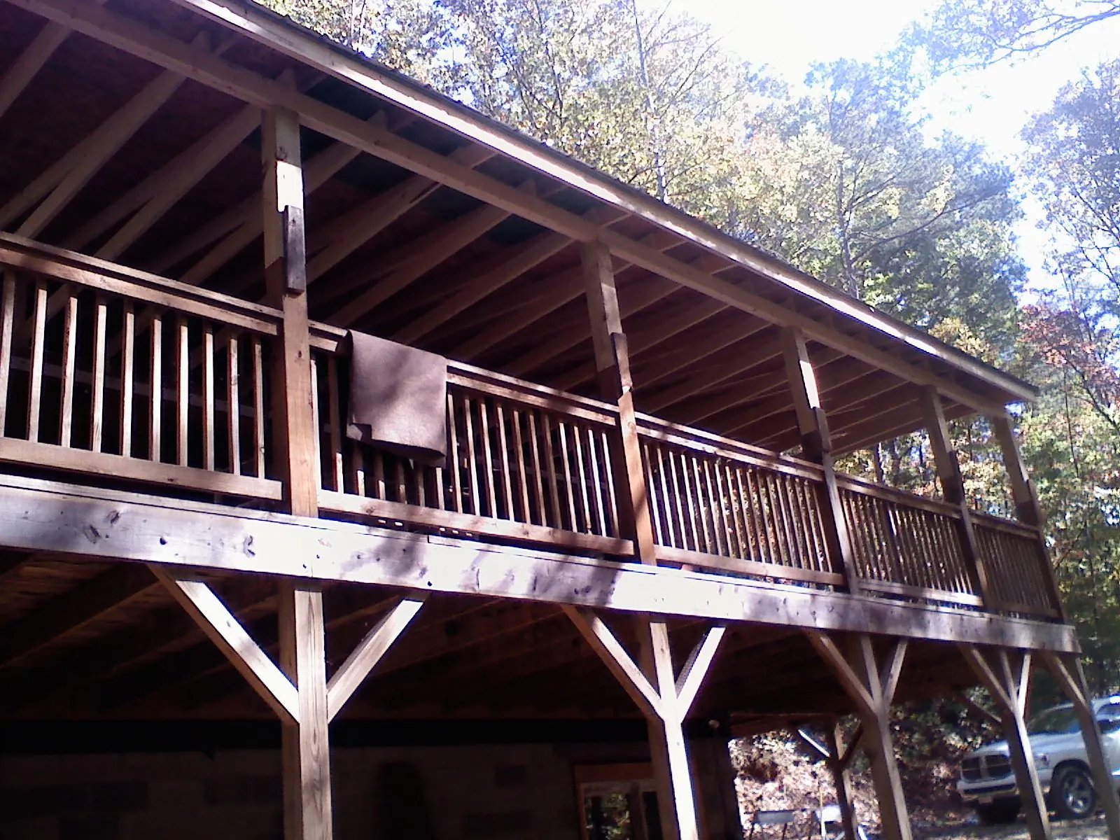 Timber framing under a new elevated porch and deck — Roof Leak Repair in Little Switzerland by Roofing Brothers